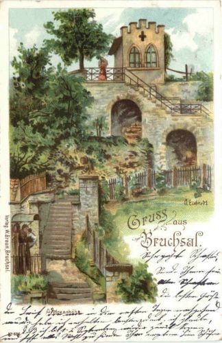 Gruss aus Bruchsal - Litho