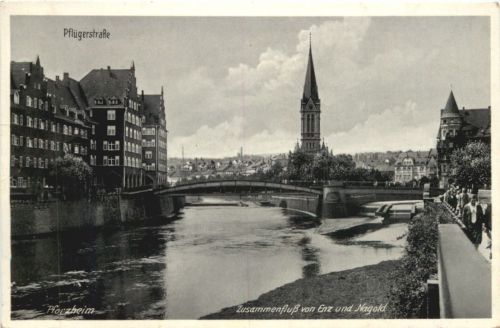 Pforzheim - Zusammenfluß von Enz und Nagold