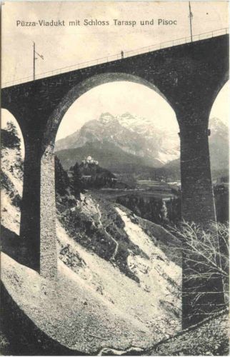Püzza Viadukt mit Schloss Tarasp