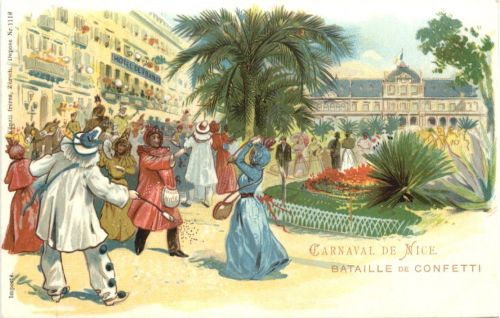 Carneval de Nice - Bataille de Confetti - Litho
