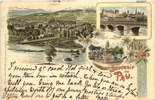 Souvenir de Pau - Litho - Verlag Künzli