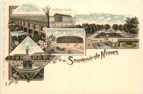 Souvenir de Nimes - Litho - Verlag F. Killinger