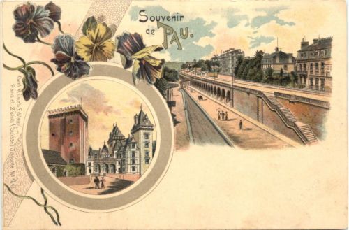 Souvenir de Pau - Litho - Verlag Carl Künzli