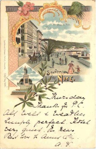 Souvenir de Nice - Litho - Verlag Carl Künzli