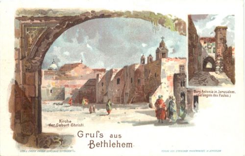 Gruss aus Bethlehem - Litho