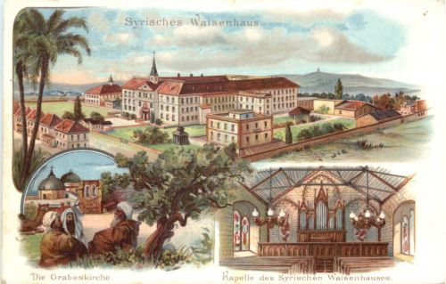 Jerusalem - Syrisches Waisenhaus - Litho