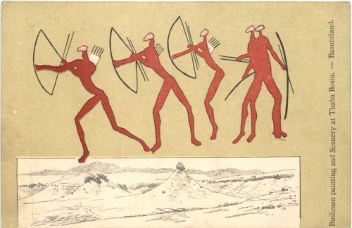 Bushmen painting at Thaba Bosiu - Basutoland - Lesotho