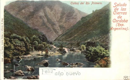 Argentina - Saludo de la Cierras de Cordoba- Litho