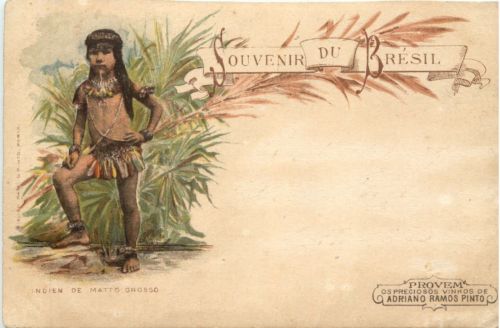 Souvenir du Bresil - Indien de Matto Grosso - Litho