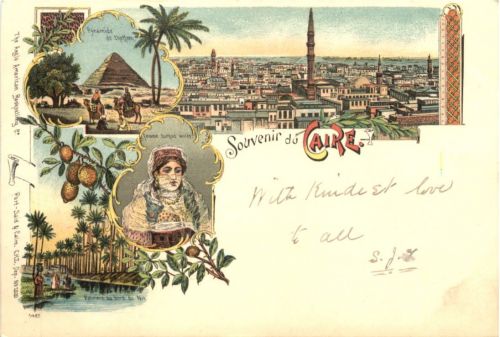 Egypt - Souvenir de Cairo - Litho