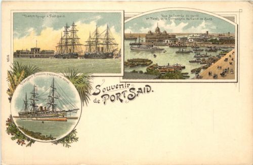 Egypt - Souvenir de Port Saide - Litho