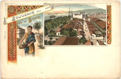 Egypt - Souvenir du Canal du Suez - Litho