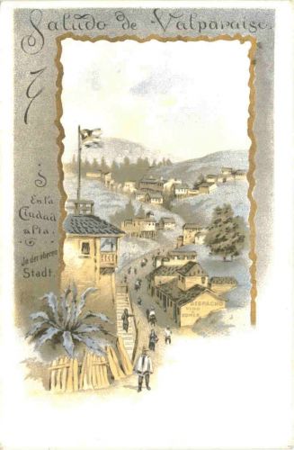 Chile - Saludo de Valparaiso - Litho