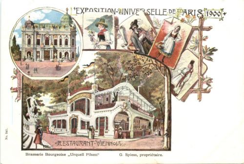 Paris - Exposition Universelle 1900 - Restaurant Viennois - Litho