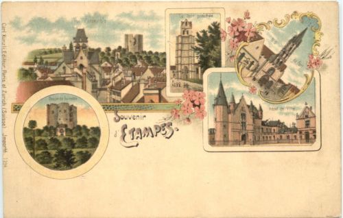 Souvenir d Etampes - Litho - Verlag Carl Künzli