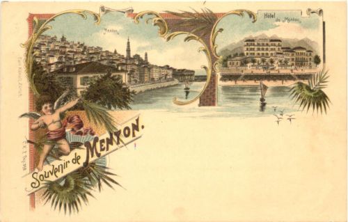Souvenir de Menton - Litho - Verlag Carl Künzli