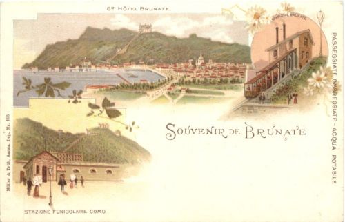 Souvenir de Brunate Como - Litho