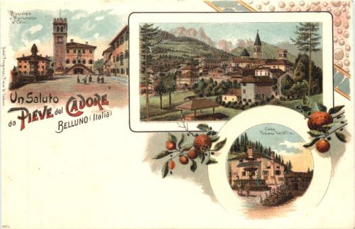 Un saluto da Pieve del Cadore - Belluno - Litho