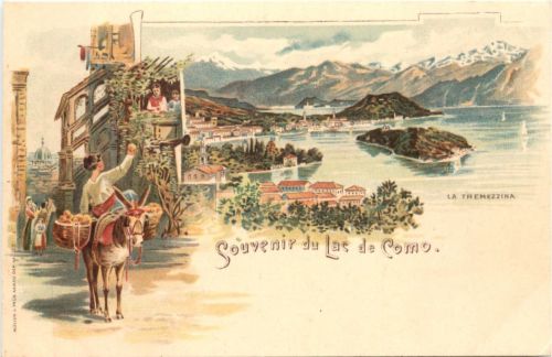 Souvenir du Lac de Como - Litho