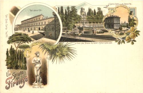 Un Saluto da Firenze - Litho - Verlag Carl Künzli