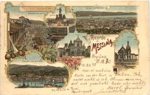 Ricordo di Messina - Litho - Verlag Carl Künzli