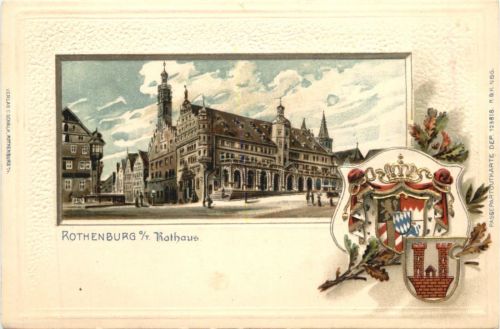 Rothenburg o. T. - Litho - Prägekarte