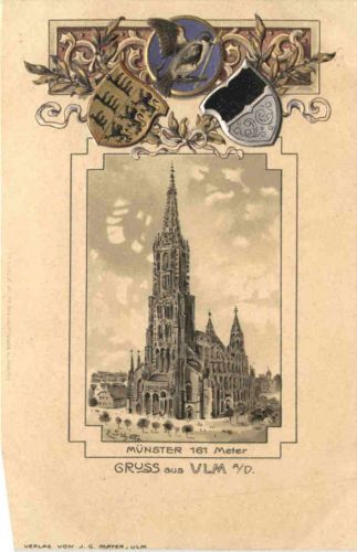 Gruss aus Ulm - Litho - Prägekarte