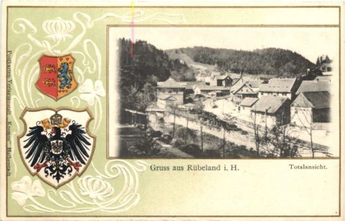 Gruss aus Rübeland - Litho Prägekarte