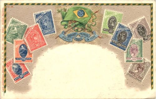Briefmarken Brasilien - Litho Prägekarte