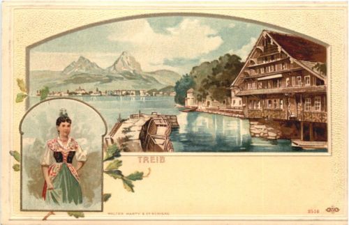 Treib - Litho Prägekarte