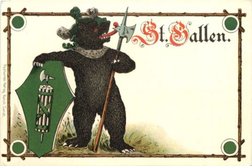 Kanton St. Gallen Wappen - Litho