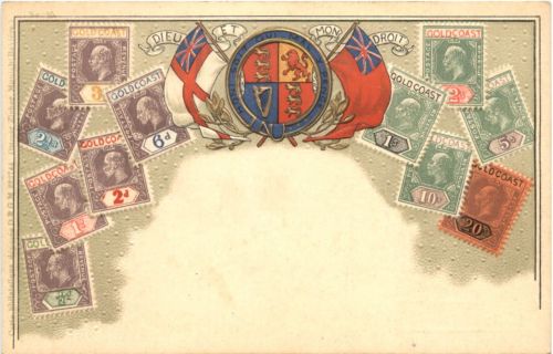 Briefmarken Gold Coast - Litho Prägekarte