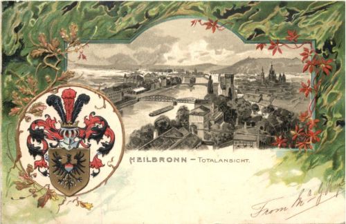Heilbronn - Litho Prägekarte