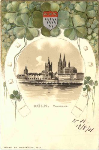 Köln - Litho Prägekarte