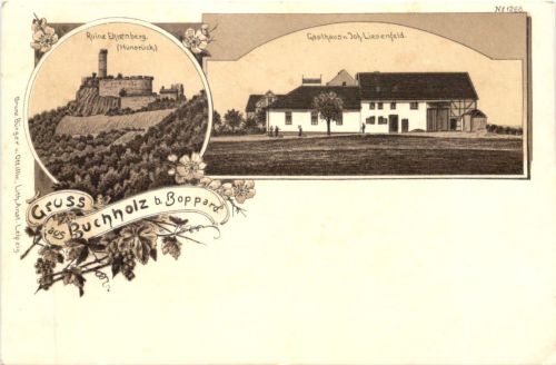 Gruss aus Buchholz bei Boppard - Litho