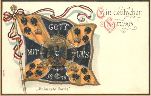 Ein Deutscher Gruss - Kaiserstandarte - Litho