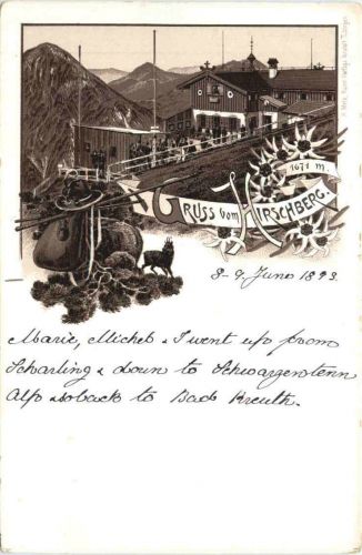 Gruss vom Hirschberg - Litho