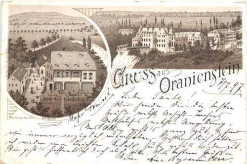 Gruss aus Oranienstein - Diez - Litho