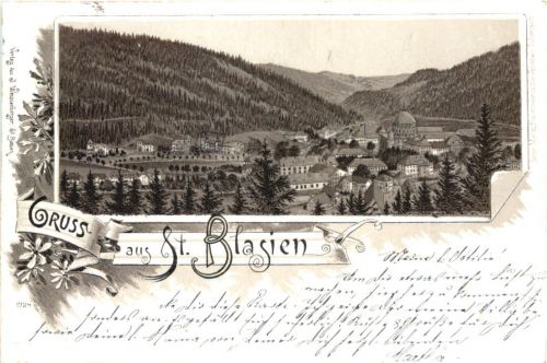 Gruss aus St. Blasien - Litho 1893