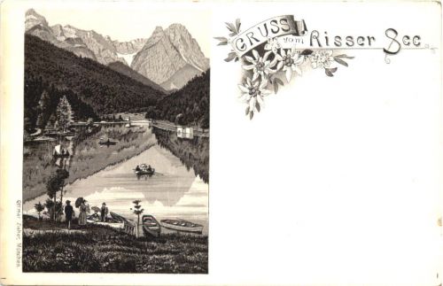 Gruss aus Risser See - Litho