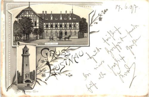 Gruss aus Lustnau - Litho