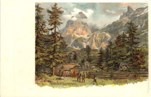 Niedersurenen - Künstler O. Rudolf - Litho