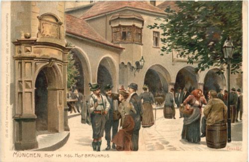 München Hochbräuhaus - Künstler Paul Hey - Litho