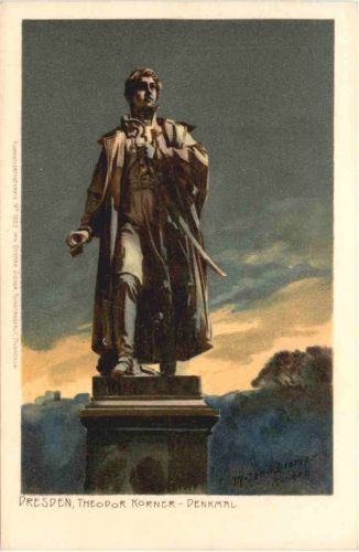 Dresden - Theodor Körner Denkmal - Künstler Zemo Diemer - Litho
