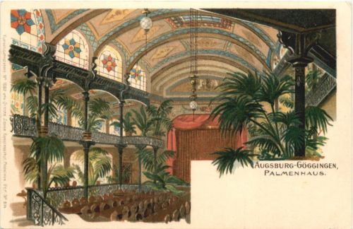 Augsburg Göggingen Palmenhaus - Litho