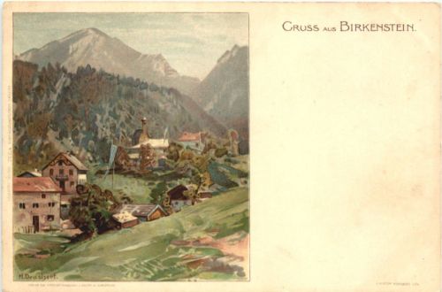 Gruss aus Birkenstein - Künstler H Deuchert - Litho