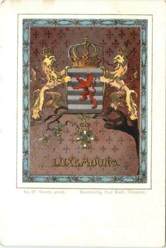 Luxemburg - Wappen - Litho