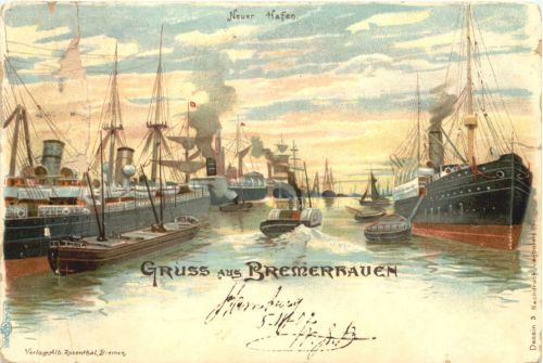 Gruss aus Bremerhaven - Litho
