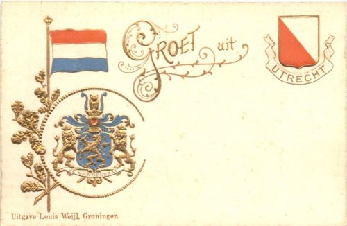 Groet uit Utrecht - Litho - Prägekarte