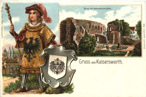 Gruss aus Kaiserwerth - Litho - Prägekarte - Düsseldorf